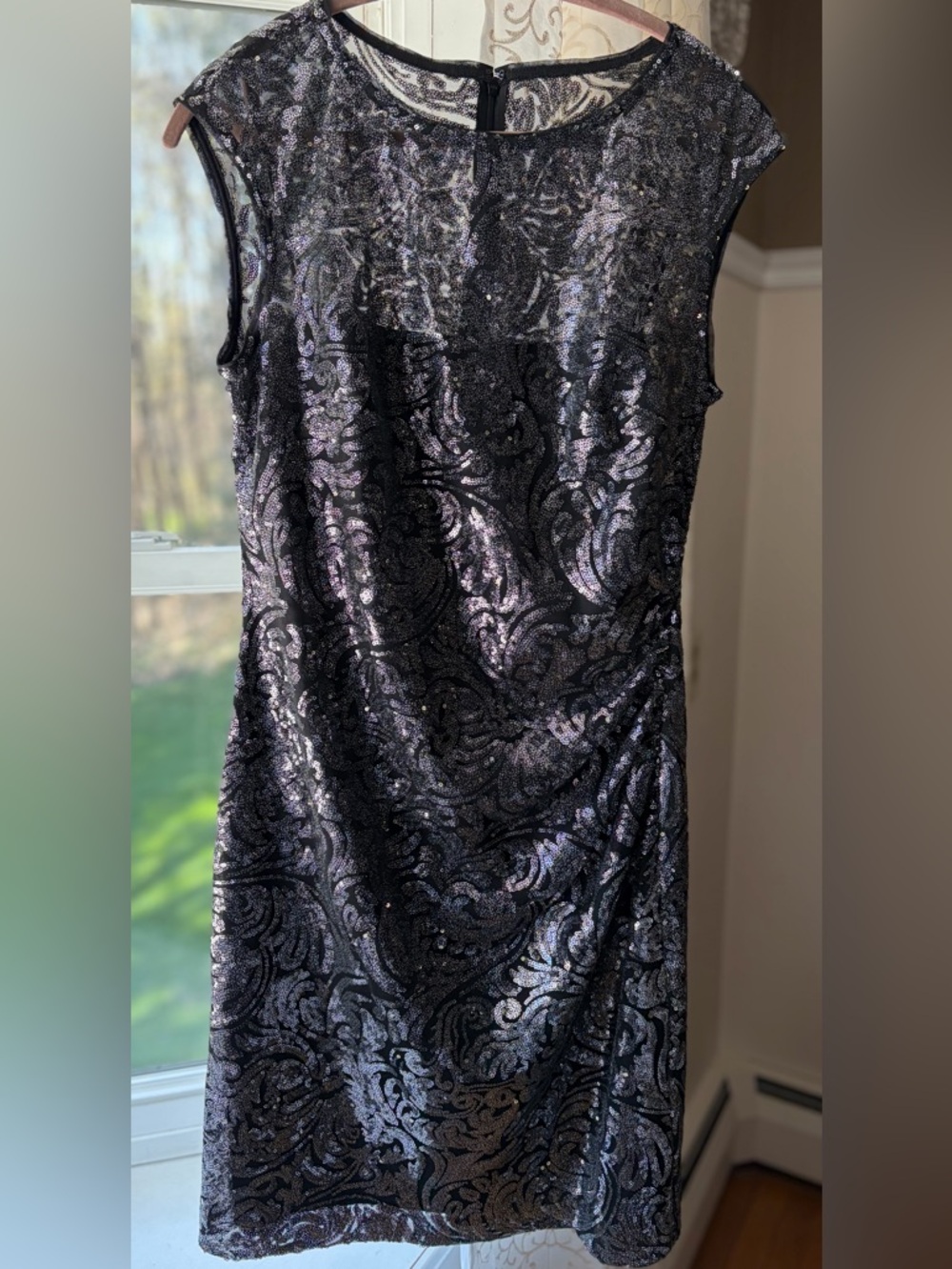 Lauren Ralph Lauren Black/Metallic Sequined Dress 12 Wedding Party Glam Holiday